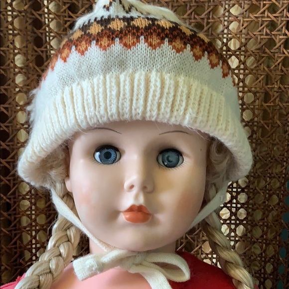 Vintage Knit Hat Pixie Cap Hat With Tassel 1960s Child 60s - Picture 3 of 8
